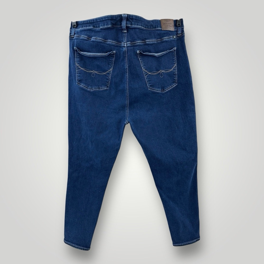 Lucky Brand Jeans Emma Legging 24W 41x26 Straight Leg Blue Womans Dark Wash - Picture 2 of 8
